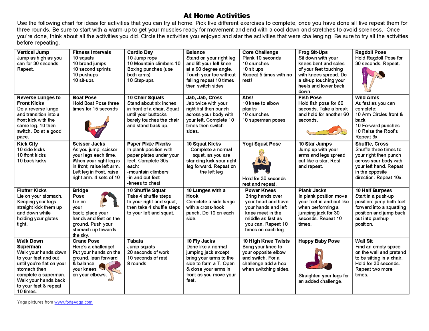Daily activity card 